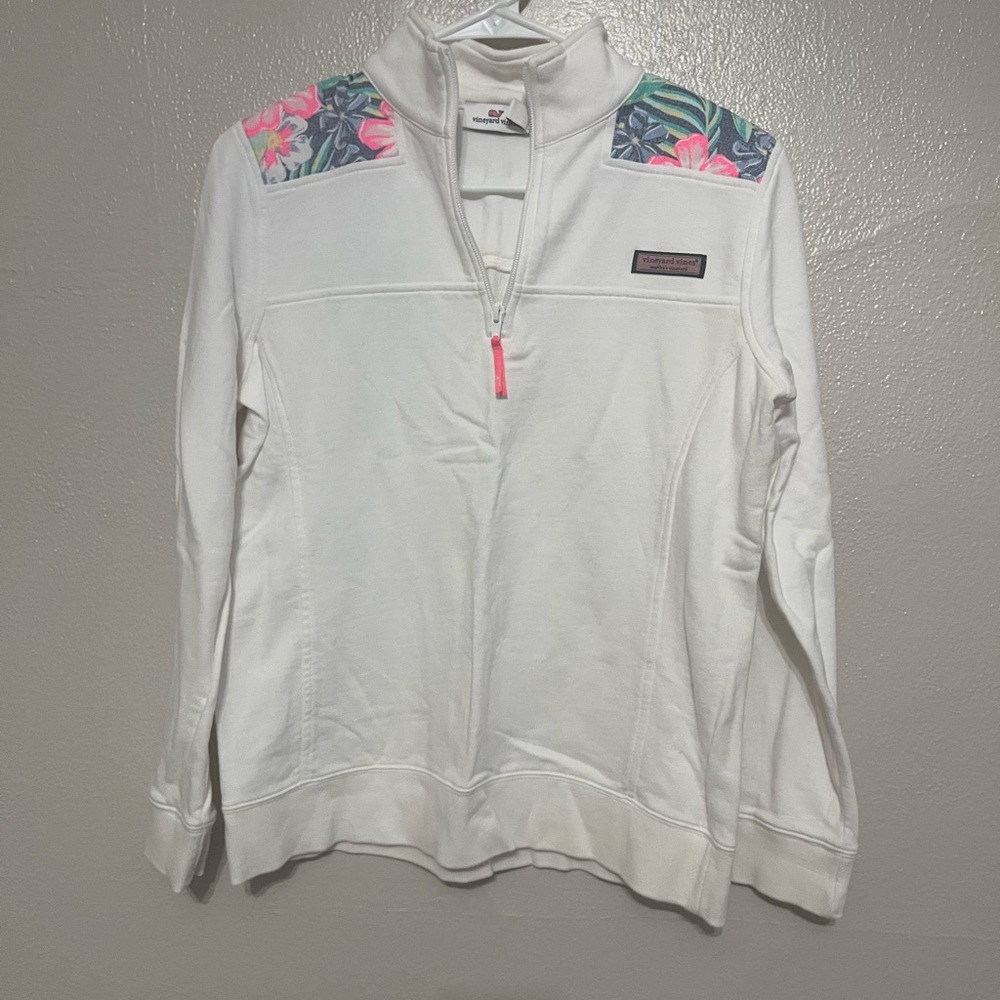 Vineyard Vines Floral Women’s Quarter Zip Size S NWOT